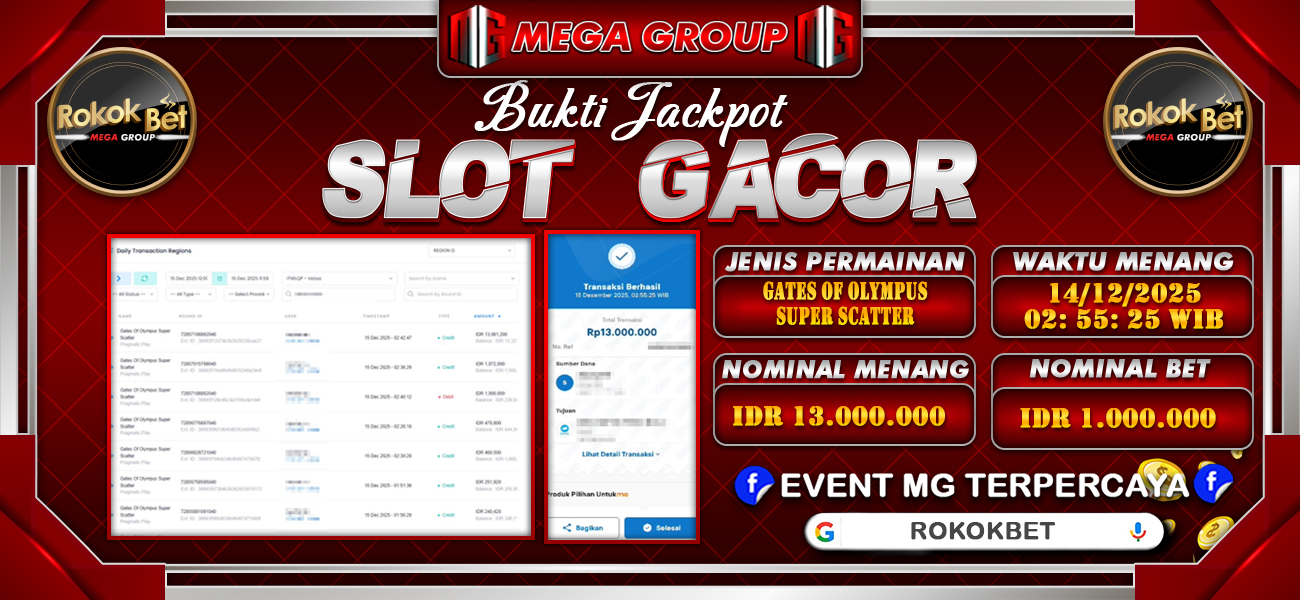 Bukti JP situs Rokokbet hari Minggu, 14 Desember 2025