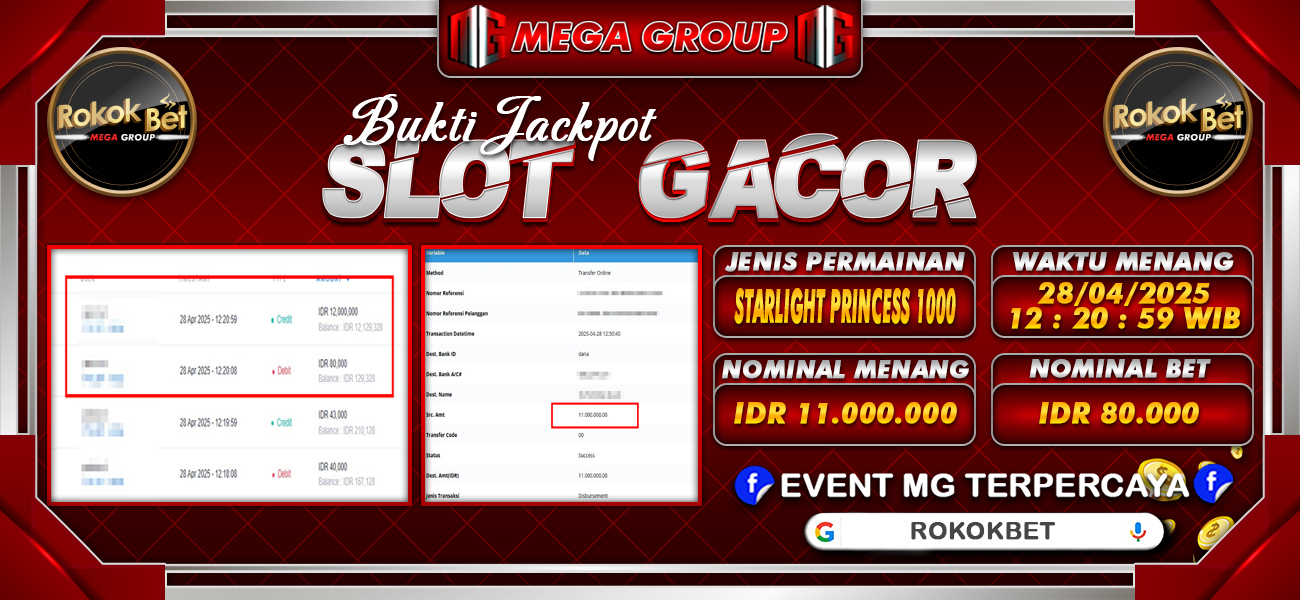 Bukti JP situs Rokokbet hari Senin, 28 April 2025