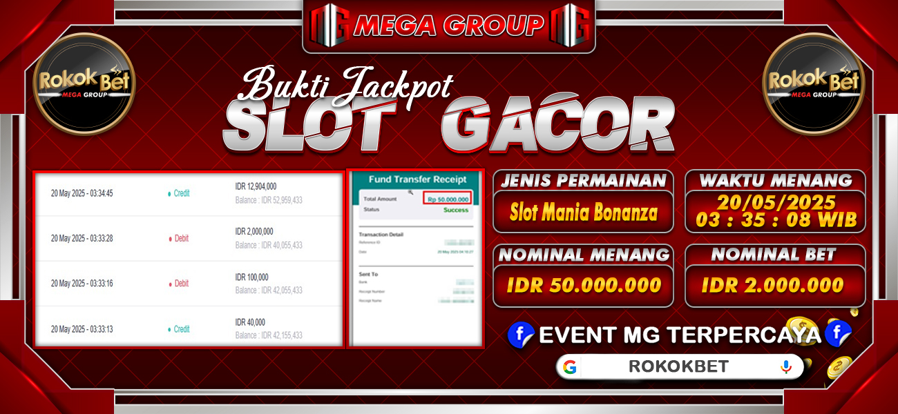Bukti JP situs Rokokbet hari Selasa, 20 Mei 2025