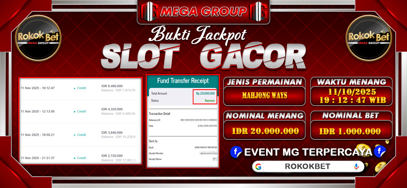 Bukti JP situs Rokokbet hari Rabu, 12 November 2025