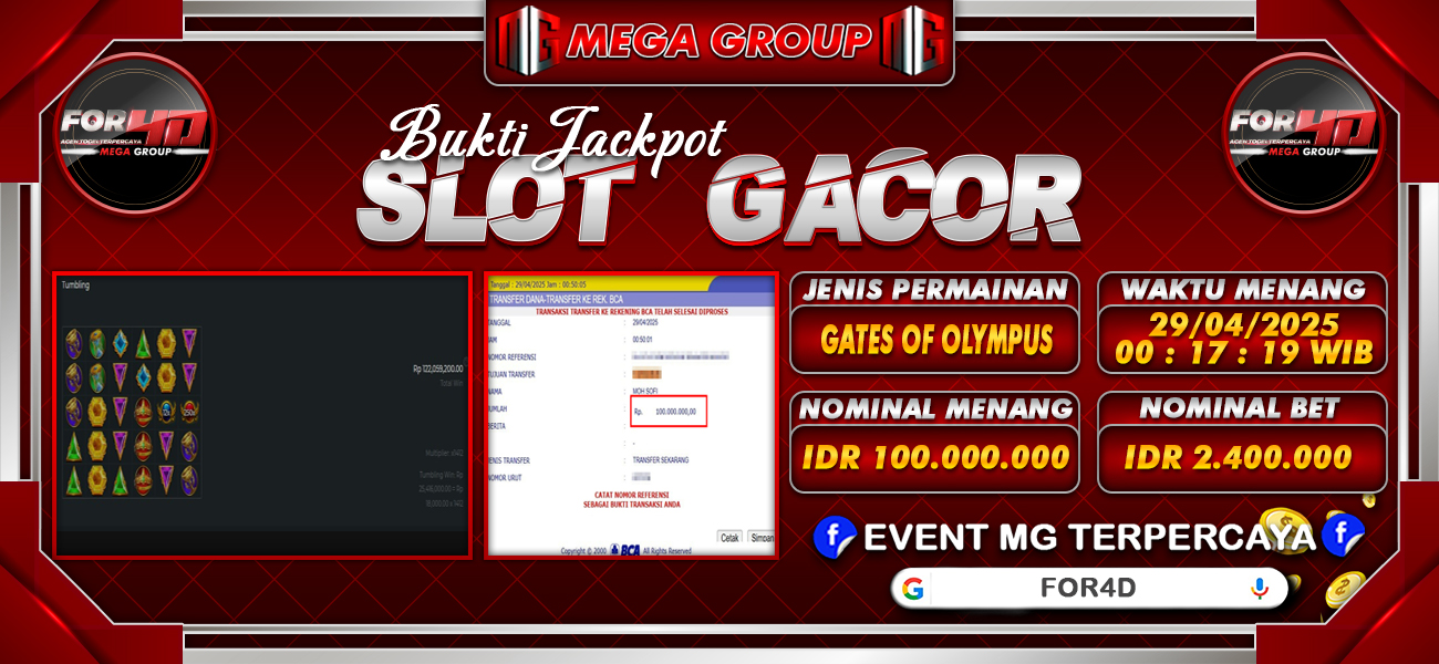 Bukti JP situs For4D hari Selasa, 29 April 2025