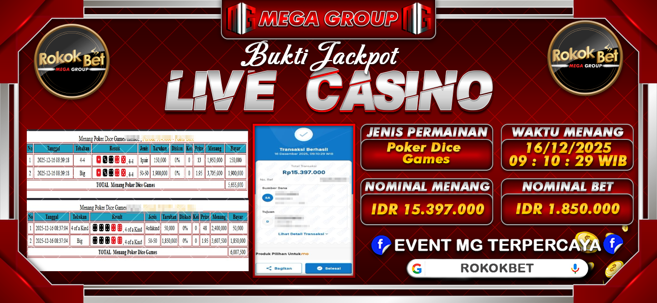 Bukti JP situs Rokokbet hari Selasa, 16 Desember 2025