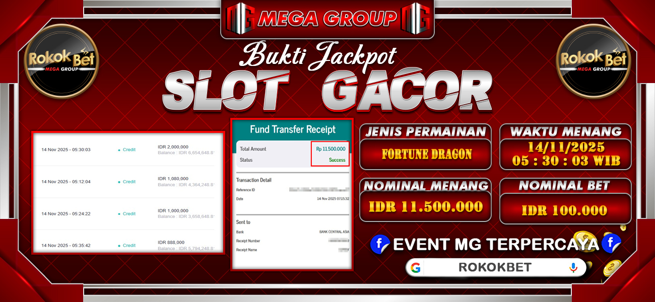 Bukti JP situs Rokokbet hari Jumat, 14 November 2025