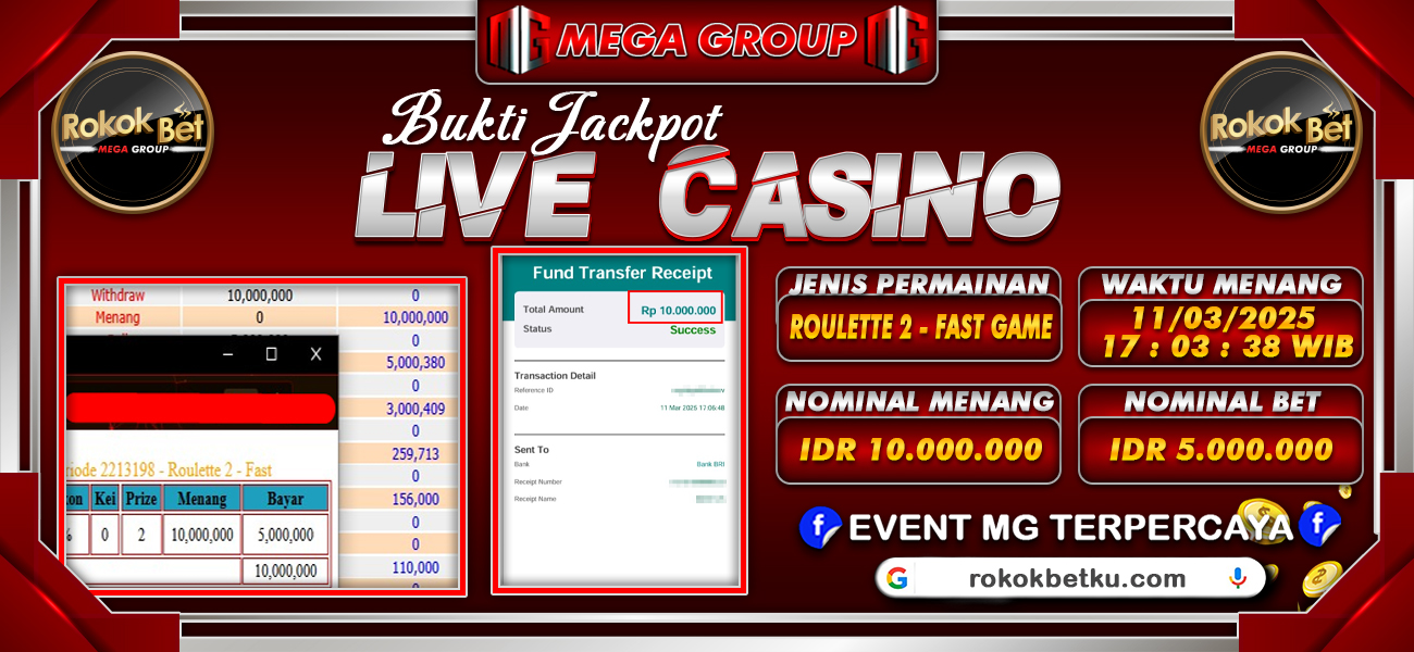 Bukti JP situs Rokokbet hari Selasa, 11 Maret 2025