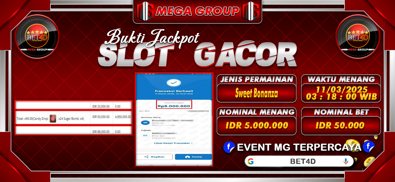 Bukti JP situs Bet4D hari Selasa, 11 Maret 2025