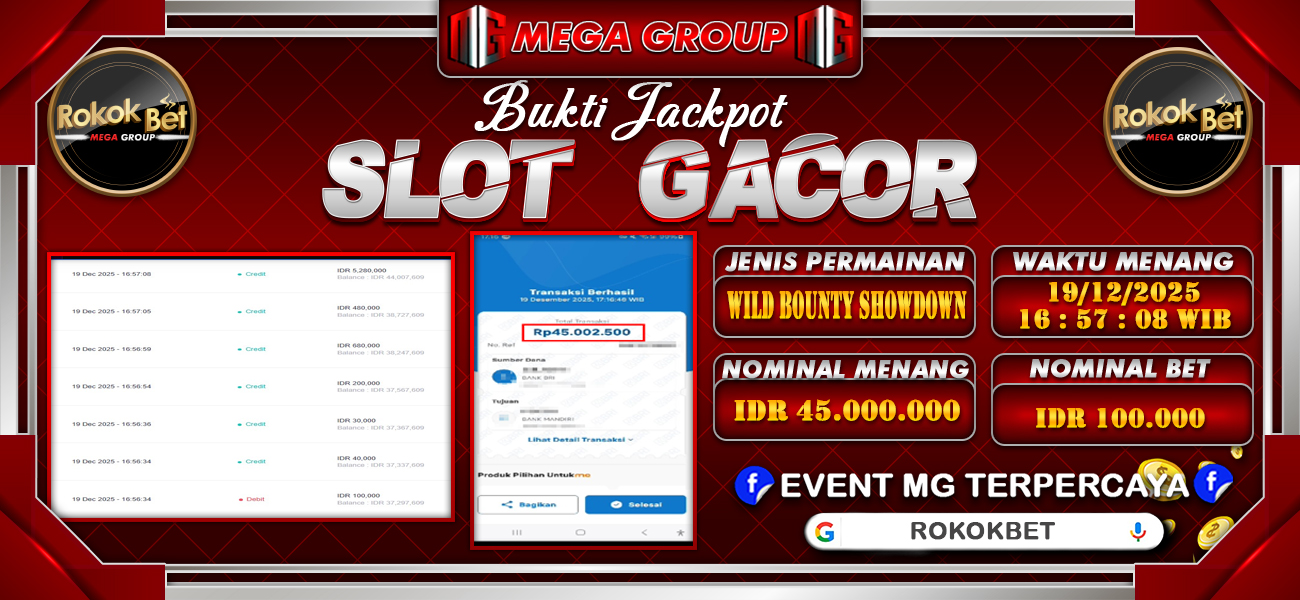 Bukti JP situs Rokokbet hari Jumat, 19 Desember 2025