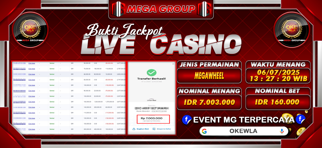 Bukti JP situs Okewla hari Selasa, 08 Juli 2025