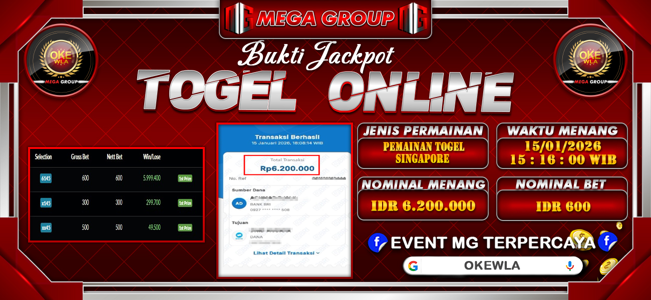 Bukti JP situs Okewla hari Kamis, 15 Januari 2026