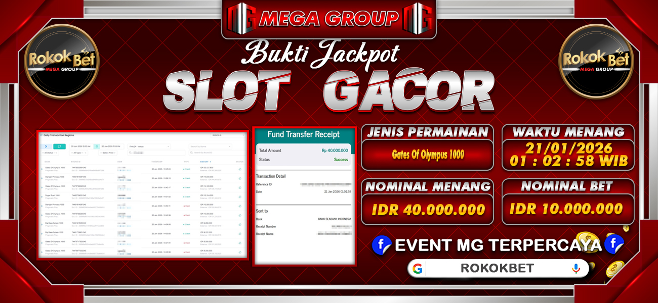 Bukti JP situs Rokokbet hari Rabu, 21 Januari 2026