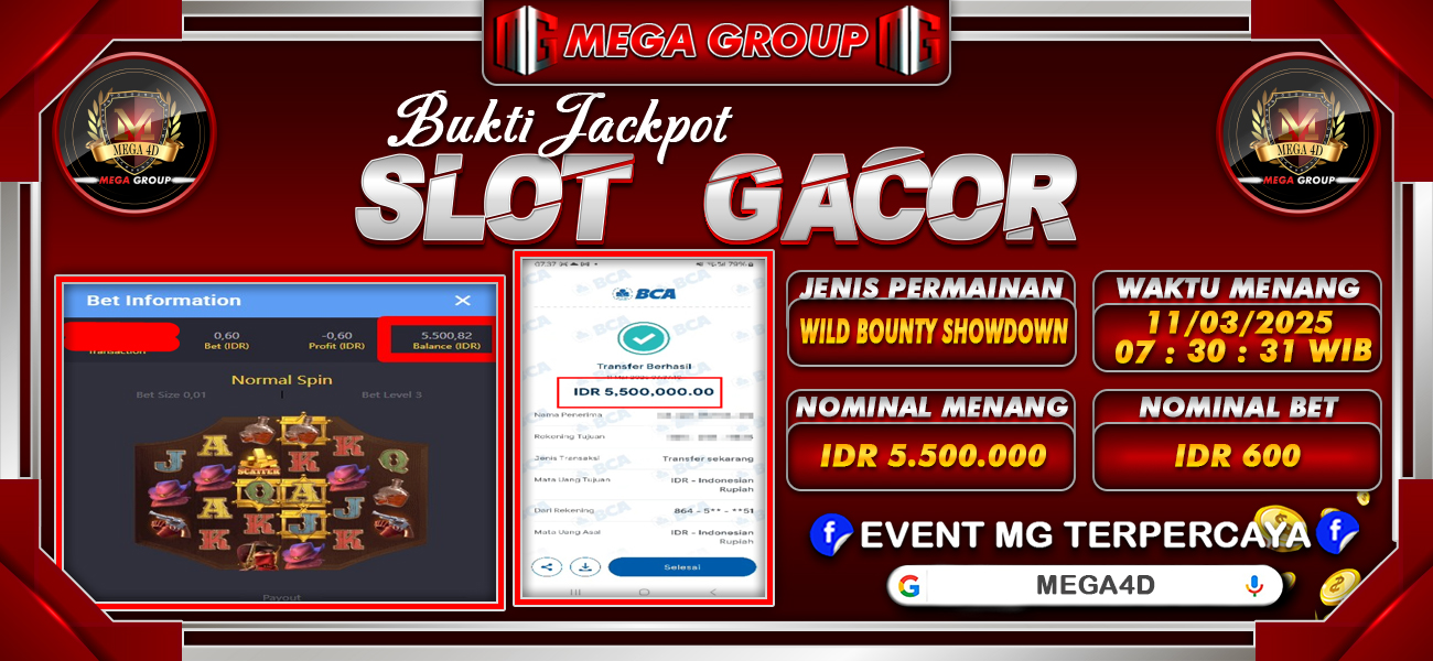 Bukti JP situs Mega4D hari Selasa, 11 Maret 2025